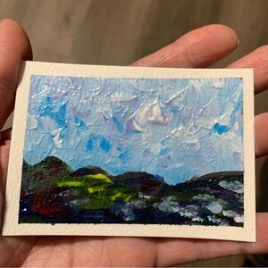 ACEO original painting Acrylic Abstract Landscape Miniature Painting